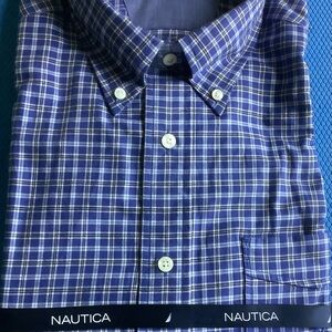 Nautica Men's Navy Checkered Shirt